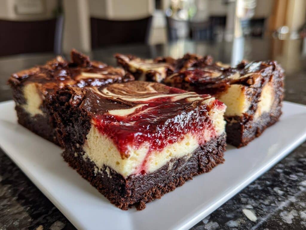Valentine’s Day Brownie Cheesecake Bars