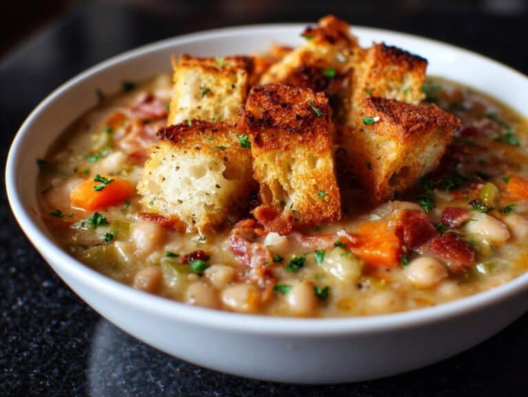 White Bean Soup With Crispy Bread
