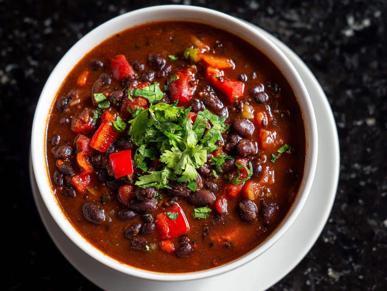 Black Bean Soup with Tomato Broth