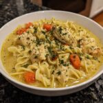Creamy Garlic Chicken Noodle Soup