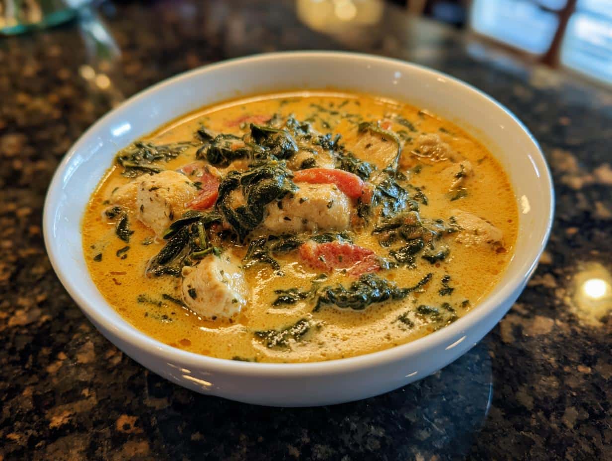 Creamy Garlic Spinach Chicken Chowder