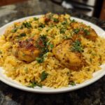 One Pot Greek Chicken and Lemon Rice
