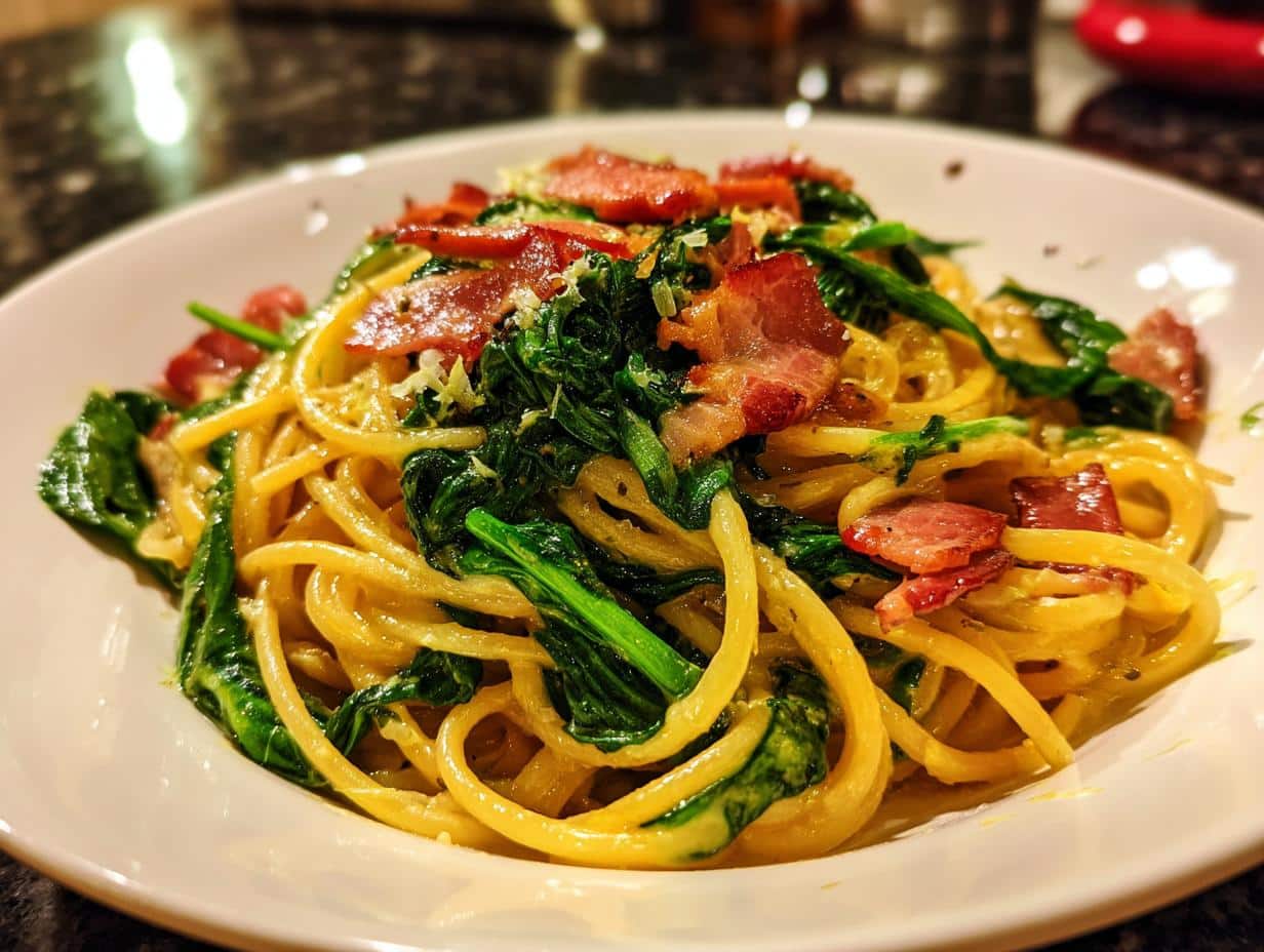Spring Greens Carbonara