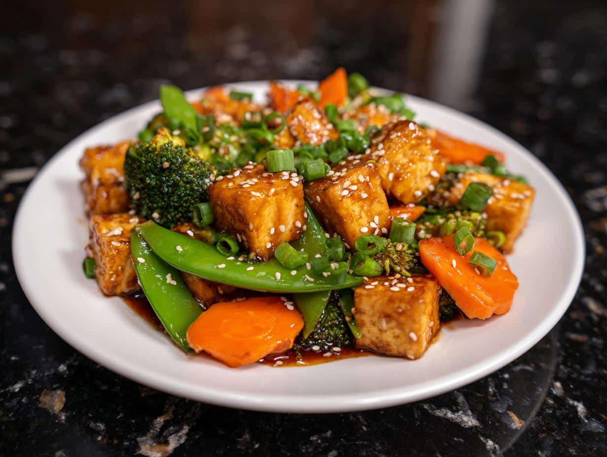 Teriyaki Tofu with Spring Veg